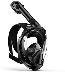 lot 27760 image: Full Face Snorkel Mask, Snorkeling Gear for Adults Diving Mask Anti Fog Premium Innovative Safety Breathing System, 180 Panoramic Foldable Anti Leak Swimming Mask with Detachable Camera Mount