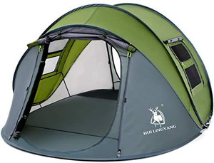 lot 27765 image: HUI LINGYANG 4 Person Easy Pop Up Tent,9.5��X6.6��X52,Waterproof, Automatic Setup,2 Doors-Instant Family Tents for Camping, Hiking & Traveling
