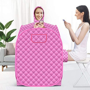 lot 35097 image: INLOVEARTS Sauna Tent with 2.6L Steamer and Chair,Large Portable Personal Steam Sauna for 2 People,Full Body Spa,for PerspirationExercise (38.6 X 31.4 X 31.4inch