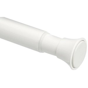 lot 35103 image: Basics Rust Resistant Easy To Install Tension Shower Doorway Curtain Rod, 78-108, White