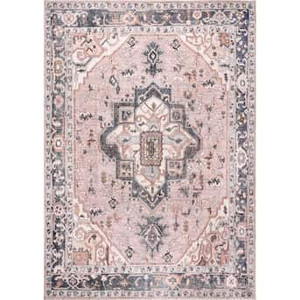 lot 35109 image: nuLOOM Aurora 4 x 6 Pink Indoor Medallion Area Rug