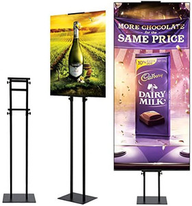 lot 36644 image: HUAZI Poster Stand for Display Double-Sided Sign Holder Stand Heavy Duty Floor Sign Stand with Base Adjustable Height