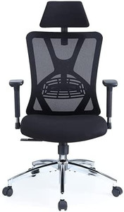 lot 36668 image: Ticova Ergonomic Office Chair - High Back Desk Chair with Adjustable Lumbar Support, Headrest & 3D Metal Armrest - 130° Rocking Mesh Computer Chair