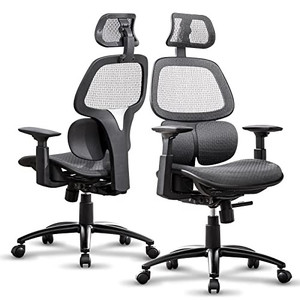 lot 36669 image: ComHoma Office Chair Ergonomic Desk Chair Mesh High Back 3D Lumbar Support Computer Chair Swivel Executive Chair with Adjustable Armrests Height & Headrest, Reclining Home Office Desk Chair Gray
