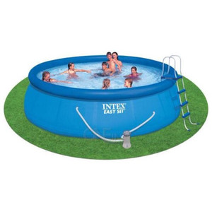 lot 37352 image: Intex 15 x 48 Easy Set Above Ground Swimming Pool MSRP $459.89