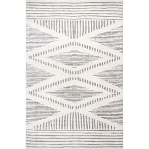 lot 37359 image: nuLOOM Creek 4 x 6 Light Gray Indoor Stripe Area Rug