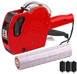 lot 37372 image: MX-5500 8 Digits Price tag Gun with 5000 Sticker Labels and 3 Ink Refill
