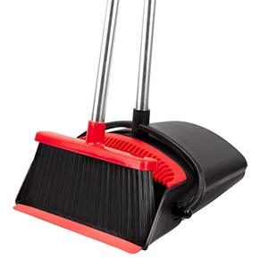 lot 37398 image: Broom and Dustpan Set - Strongest NO MORE TEARS 80% Heavier Duty - Upright Standing Dust Pan with Extendable Broomstick for Easy Sweeping - Easy Assembly Great Use for Home Kitchen Room Office Lobby