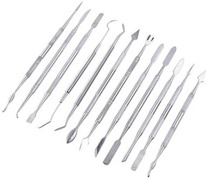lot 37414 image: 12pcs Stainless Steel Double-Sided Wax Carving Tool Kit