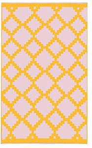 lot 37426 image: IndoorOutdoor Rug - Reversible Modern Design, Easy to Clean, Durable, Polyproplene, Water-Resistant - Patio, Backyard, Deck, Living Space - Trava Home,Arnasa - Mango-Pastel Pink 4X6