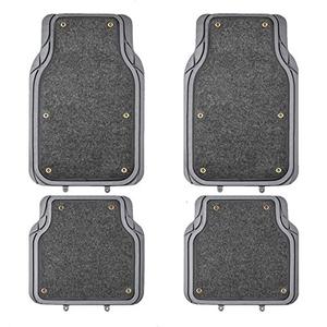 lot 37436 image: August Auto All Weather Universal Fit Rubber with Detachable Carpet Car Floor Mats Fit for Sedans, SUVs, Trucks, VansSet of 4 (Solid Gray