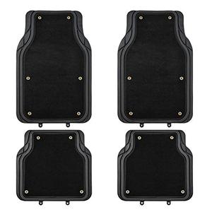 lot 37442 image: August Auto All Weather Universal Fit Rubber with Detachable Carpet Car Floor Mats Fit for Sedans, SUVs, Trucks, Vans Set of 4 (Solid Black