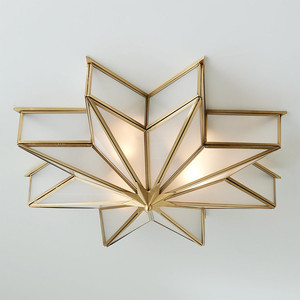 lot 37445 image: GLASS STAR CEILING LIGHT