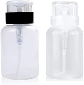lot 37486 image: 2 Pcs 200ml Push Down Bottle Empty Lockable Pump