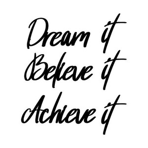 lot 37510 image: SOFT ART HOME Dream It Believe It Achieve It Metal Wall Art