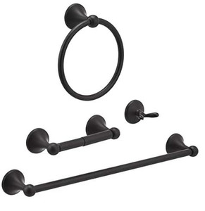 lot 37517 image: Amazon Basics 4-Piece Bathroom Set - Standard, Black