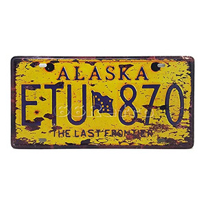 lot 39627 image: 66Retro Alaska ETU 870, The Last Frontier, Embossed Vintage Tin