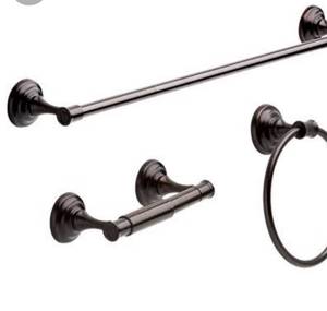 lot 39649 image: Towel Bar, Toilet Paper Holder, Towel Ring, Oil Rubbed Bronze stock kit varies from stock photos