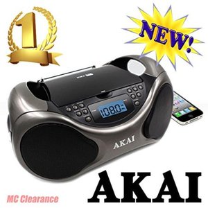 lot 39652 image: Akai CDAMFM Portable Boombox CE2000 with LCD Display  Aux  Bass Boost