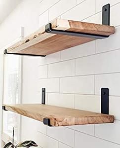 lot 36744 image: LEOPO Shelf Brackets for 8 inch Shelves, Floating Shelf Brackets for DIY, 15 inch Thick Heavy Duty Bracket, Set of 4