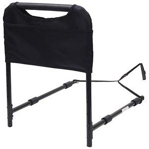 lot 37611 image: Able Life Bedside Safety Handle Adult Bed Rail for Elderly, Adjustable Senior Bed Assist Rail Support Handle with Included Organizer Pouch