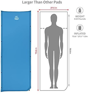 lot 37629 image: DEERFAMY 25 Inch Wider Self Inflating Sleeping Foam Pad