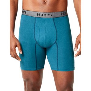 lot 37657 image: Hanes Mens Comfort Flex Fit Ultra Soft Cotton Stretch Long Leg Boxer Briefs, 3 Pack