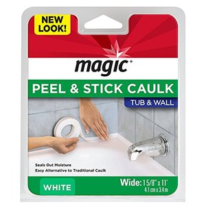 lot 37663 image: Magic Tub and Wall Peel and Caulk Strip - Create a Tight Seal Between the Bathtub and Wall to Keep Moisture Out - 1-58 Inch by 11 Feet - White