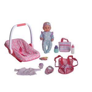 lot 3055 image: Dream Collection 16 Baby Doll With Carrier Accessories