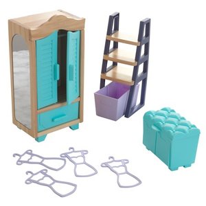 lot 3056 image: KidKraft Dollhouse Accessory Pack - Master Closet