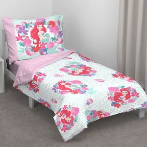 lot 3059 image: Disney Little Mermaid Sea Garden 4-Piece Toddler Bedding Set Bedding