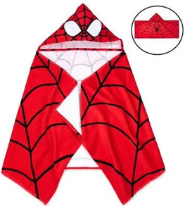 lot 3080 image: Spider-Man Kids Bath Hooded Towel Wrap, 51 x 22, 100% Cotton, Red, Marvel