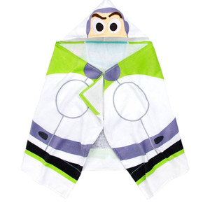 lot 3094 image: Toy Story Buzz Lightyear Kids Bath Hooded Towel Wrap, 51 x 22, 100% Cotton, Green, Disney