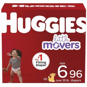 lot 3136 image: Huggies Little Movers Baby Diapers, Size 6, 96 Ct