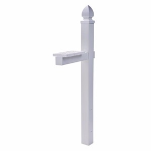 lot 3142 image: Gibraltar Mailboxes Whitley Plastic, Crossarm, Convertible Mailbox Post, White, WP000W01