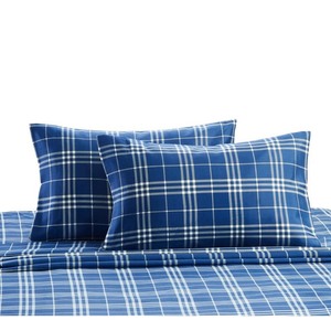 lot 3181 image: Harper Lane Plaid 4 Piece Sheet Set, King Bedding