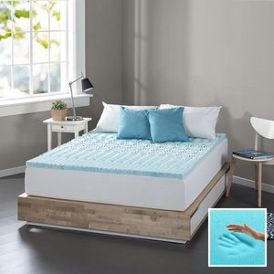 lot 3215 image: Spa Sensations by Zinus Green Tea Cooling Gel Memory Foam Zoned Support Mattress Topper, Twin
