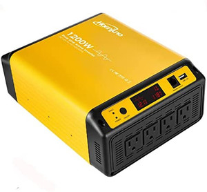 lot 3403 image: 1200W Pure Sine Wave Inverter Power Converter DC 12V to AC 110-120V Power Source with 15 Feet Remote Control Cable
