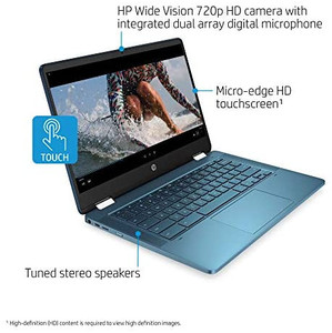 lot 3405 image: HP Chromebook x360 14-inch HD Touchscreen Laptop, Intel Celeron