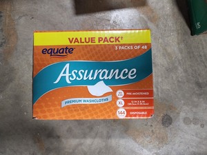 lot 3410 image: Assurance Premium XL Disposable Washcloths, 144 Ct