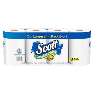 lot 3428 image: Scott Rapid-Dissolving Toilet Paper, 48 Rolls, Bath Tissue (6 packs of 8 rolls)