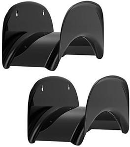 lot 3466 image: Gardzen 2-Pack Steel Wall-Mounted Heavy Duty Black Hose Bracket, Car Hose Holder