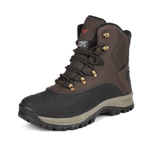 lot 3468 image: NORTIV 8 Mens Snow Boots Insulated Waterproof Outdoor Hiking Winter Ankle Boots 180411 DARKBROWNBLACK Size 6.5