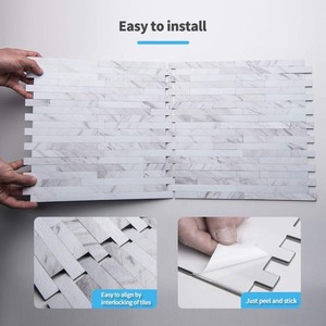 lot 3546 image: Art3d 10-Sheet Easy DIY Backsplash Tile Peel and Stick for Kitchen Bathroom - Granite White