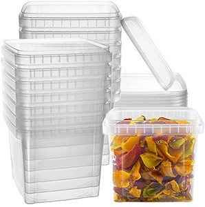 lot 3549 image: 64-oz. Square Clear Deli Containers with Lids (20 Pack)