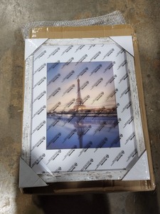 lot 3565 image: Rustic White Wooden Picture Frame with Mat 4 Pack (11x14 inches)