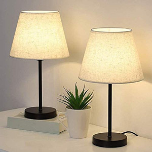 lot 3591 image: Shinoske Bedside Table Lamps Set of 2, Modern Lamps