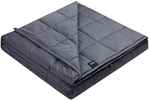 lot 3606 image: ZonLi Weighted Blanket 15lbs (48x72, Twin Size, Dark Grey),