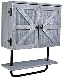 lot 3608 image: EXCELLO GLOBAL PRODUCTS Barndoor Bathroom Wall Cabinet