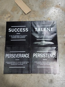 lot 3619 image: Motivational 4 Piece Canvas Prints (12 X 12)